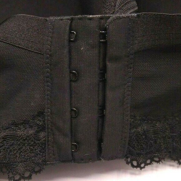 Cacique Lane Bryant Womens Bra Smooth Satin Full Coverage with Lace 42F Black - Picture 4 of 10